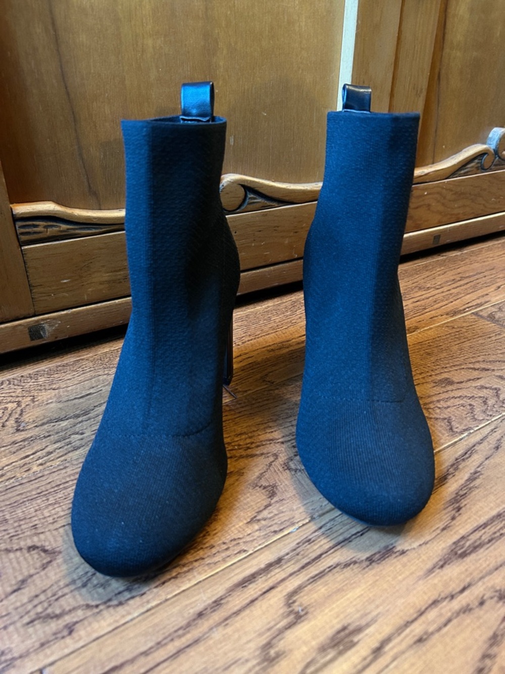BCBGeneration Black Stretch Sock Ankle Booties